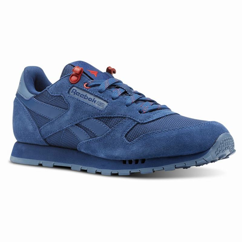 Reebok Classic Leather Shoes Girls Blue/Red India FR1197WS